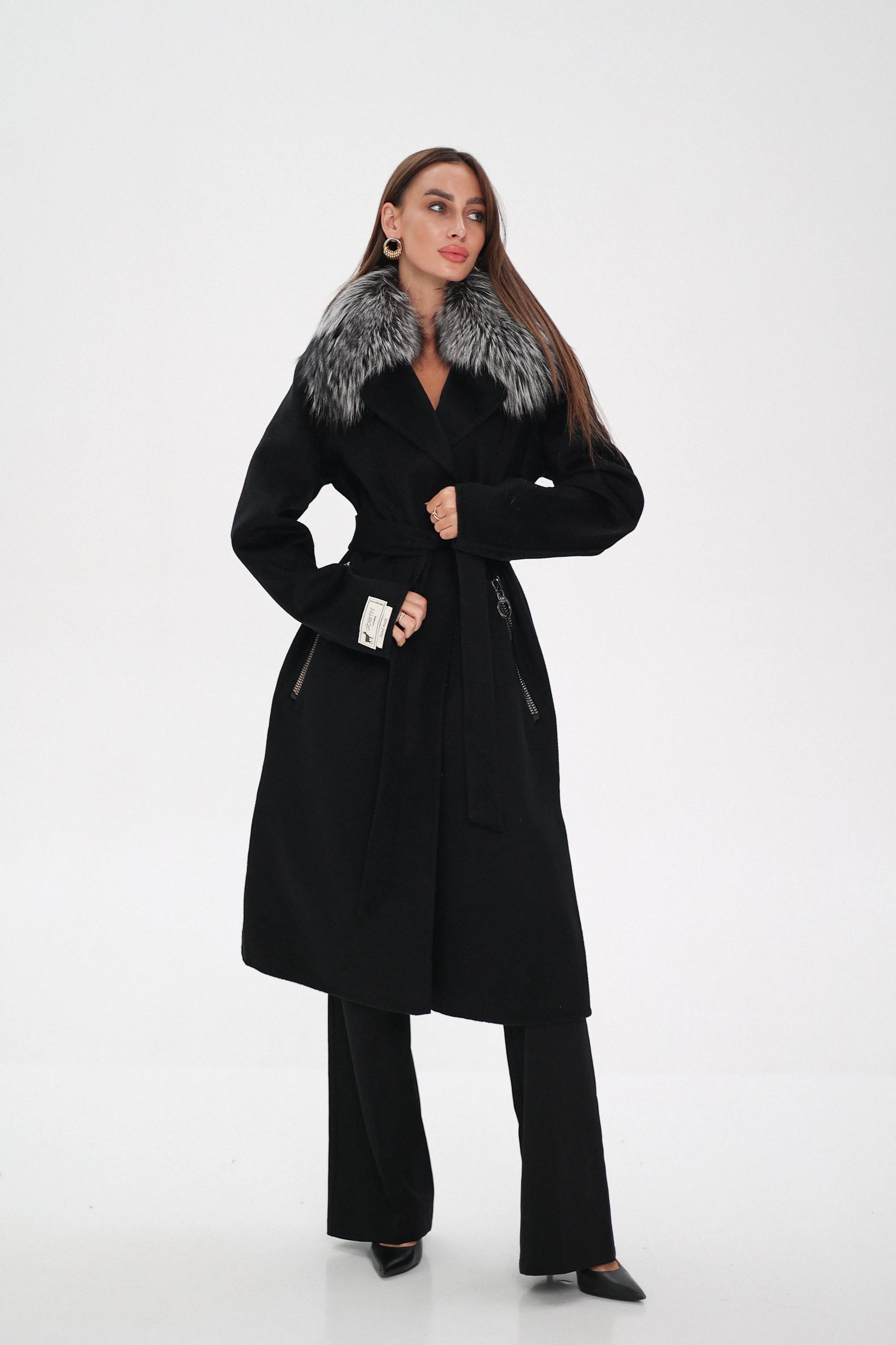 Saga®Furs Silver Fox Wool Alpaca Coat