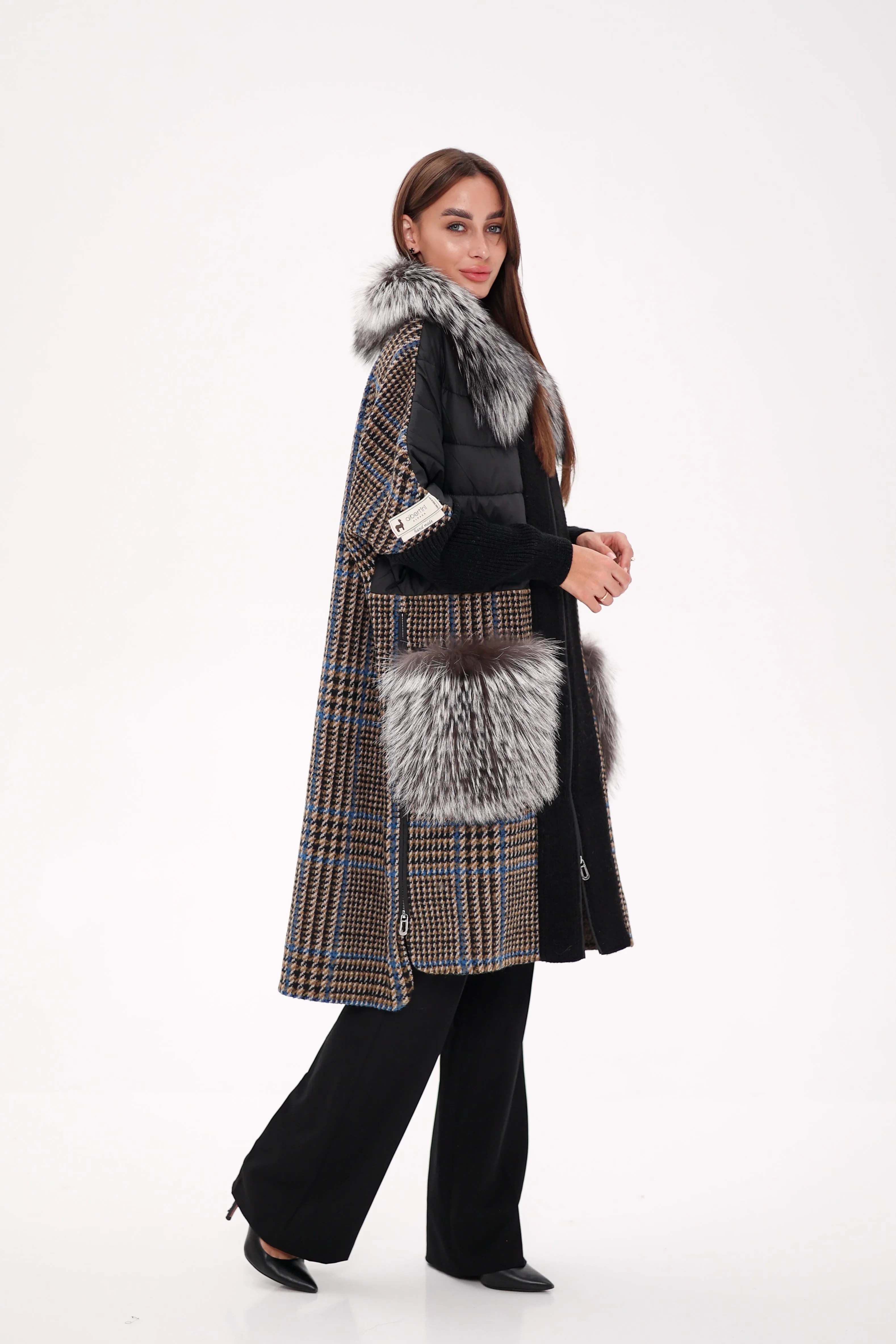 Saga®Furs Silver Fox Wool Alpaca Coat