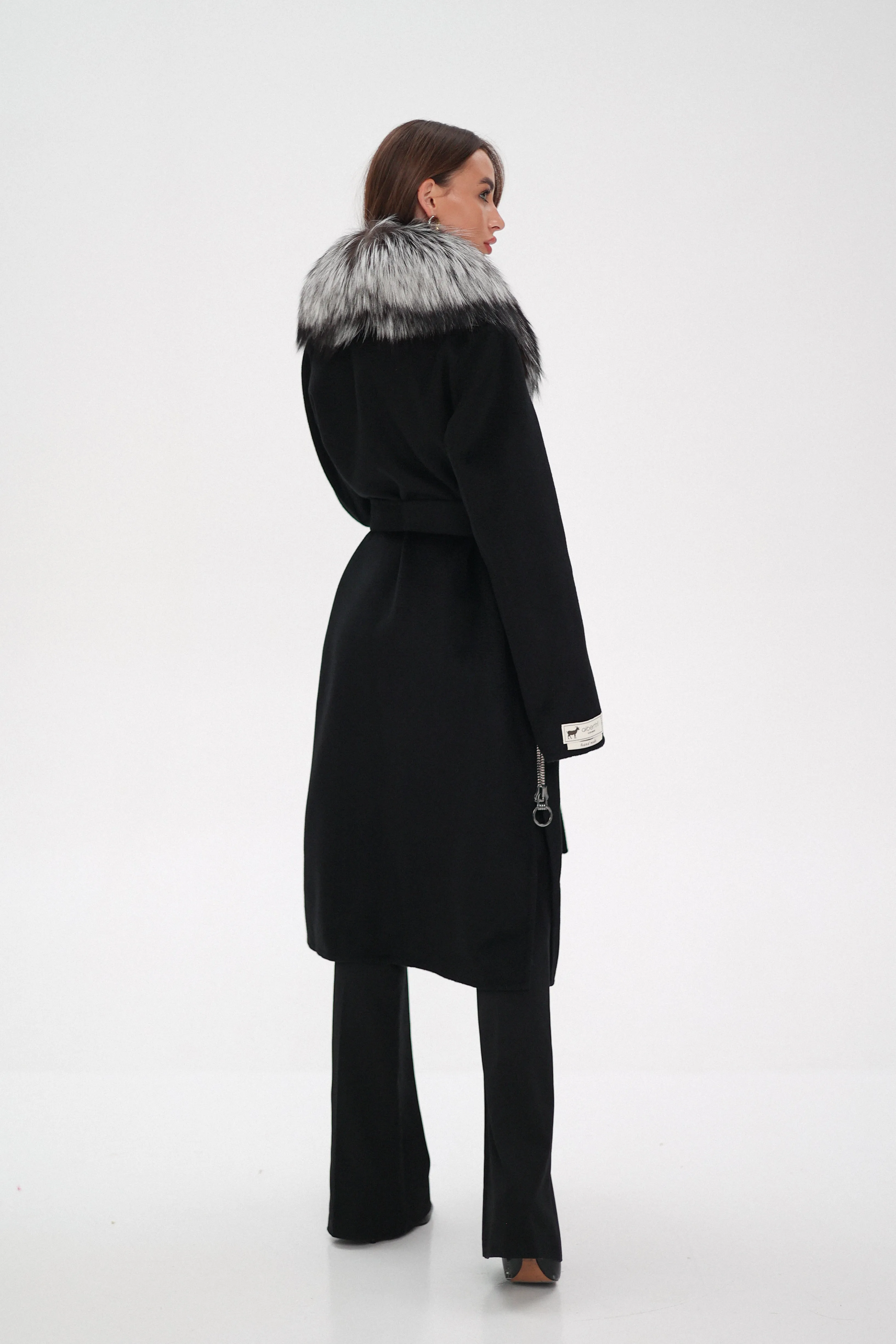 Saga®Furs Silver Fox Wool Alpaca Coat