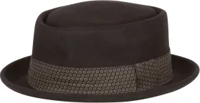 Sakkas Robert Patterned Band Wool Porkpie Hat