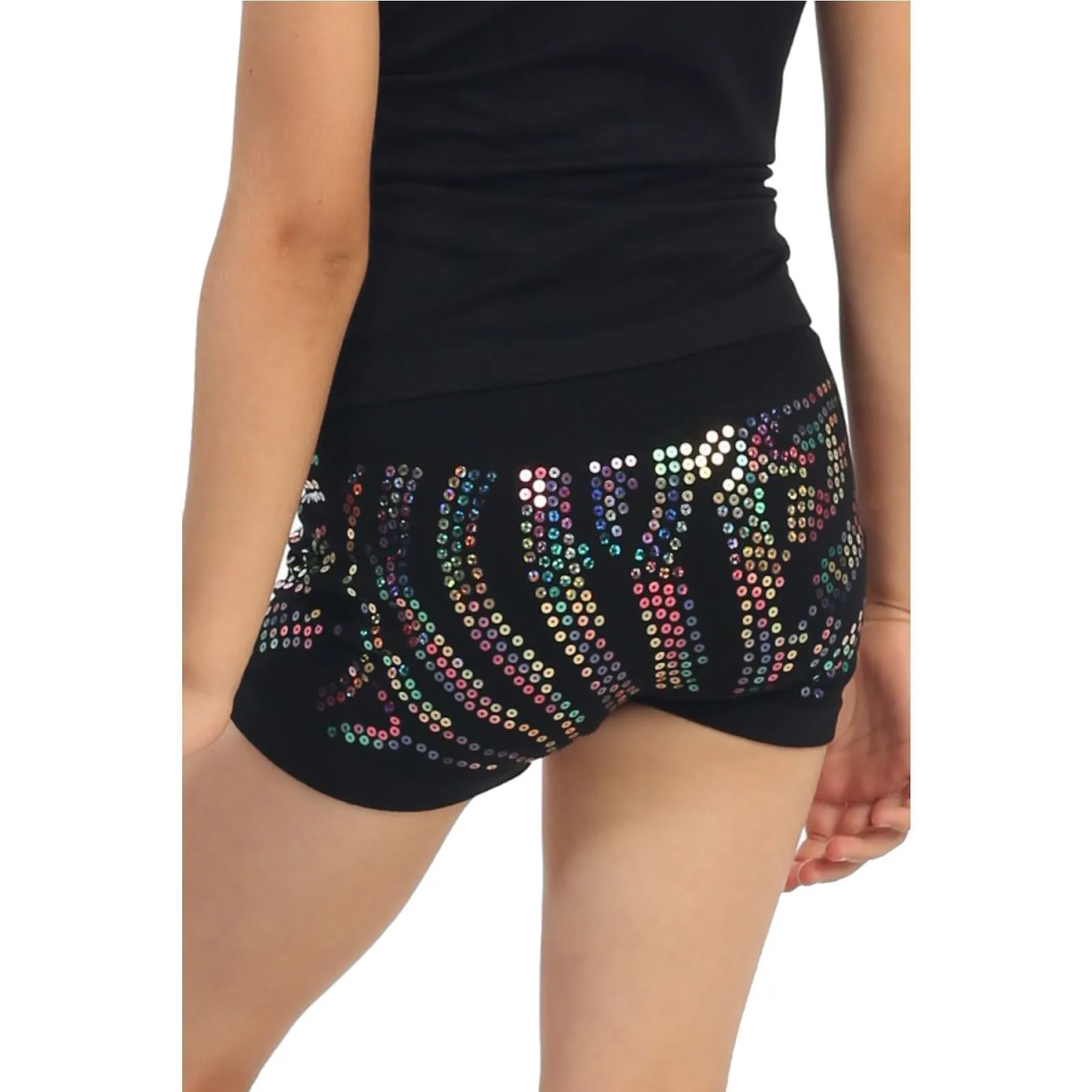 SALE - CHILDS ZEBRA SEQUIN SEAMLESS BOY SHORTS