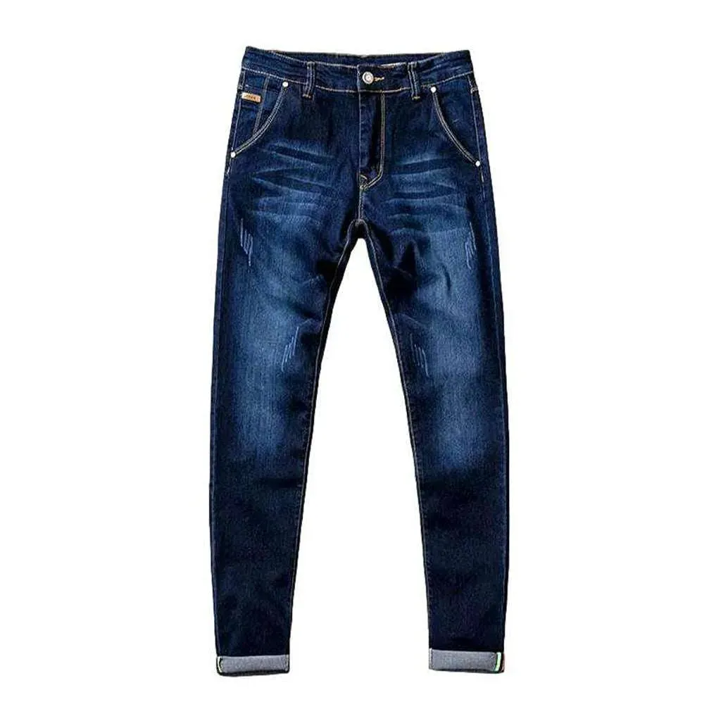 Sanded color jeans for men