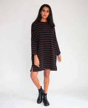 Sarasi-Sue Organic Cotton Dress In Black & Tan