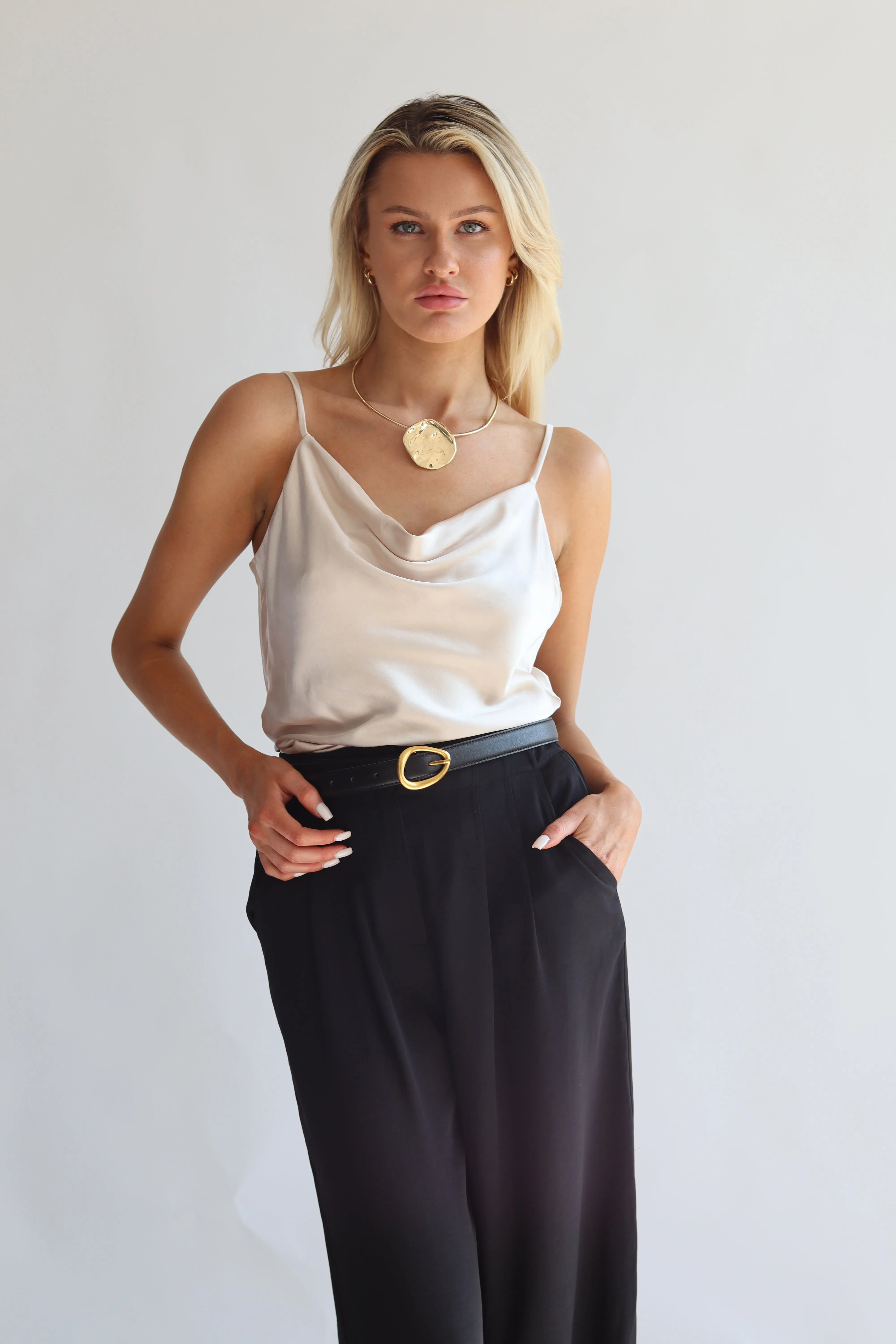 Satin Cowl Neck Cami