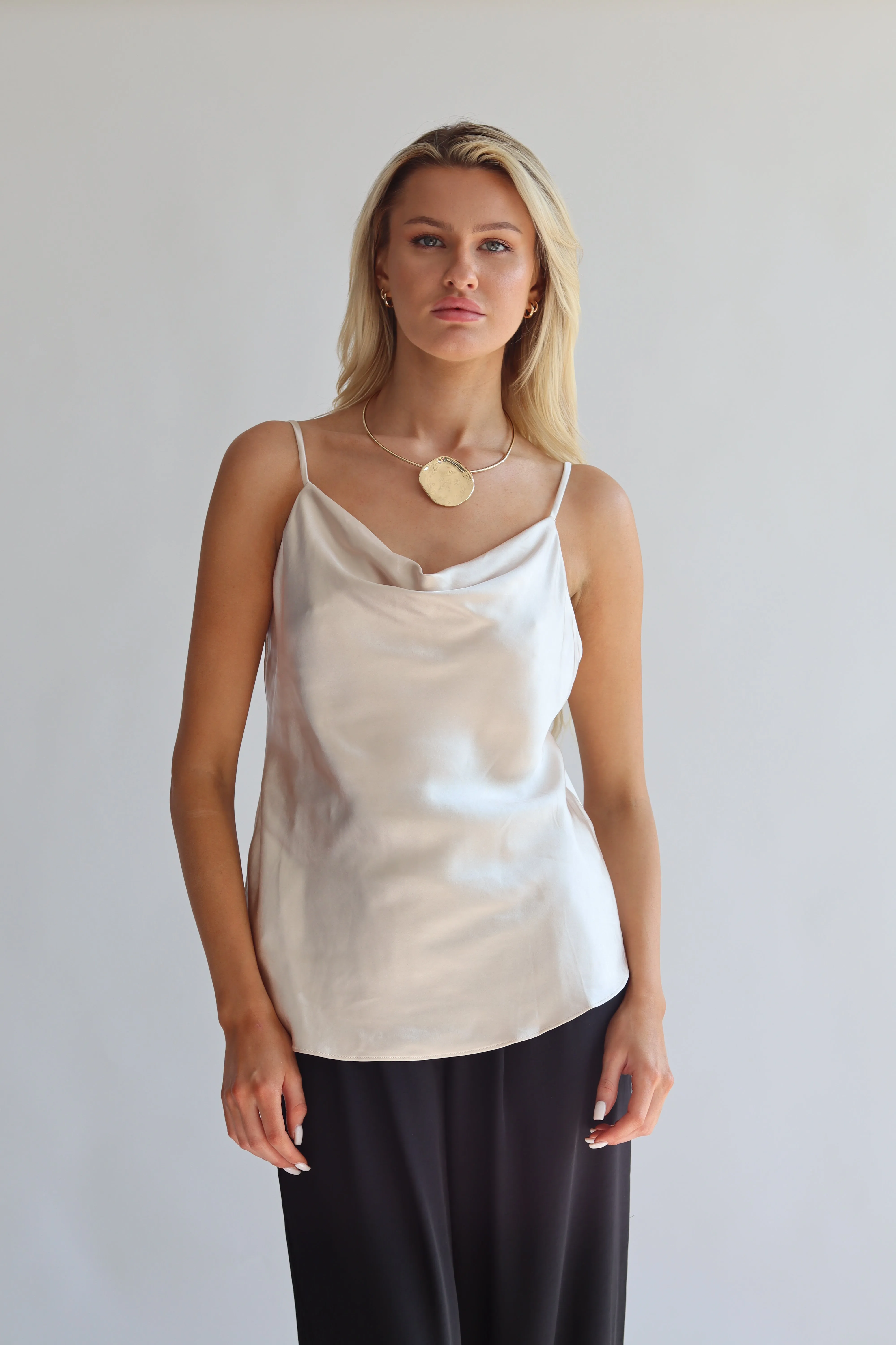 Satin Cowl Neck Cami