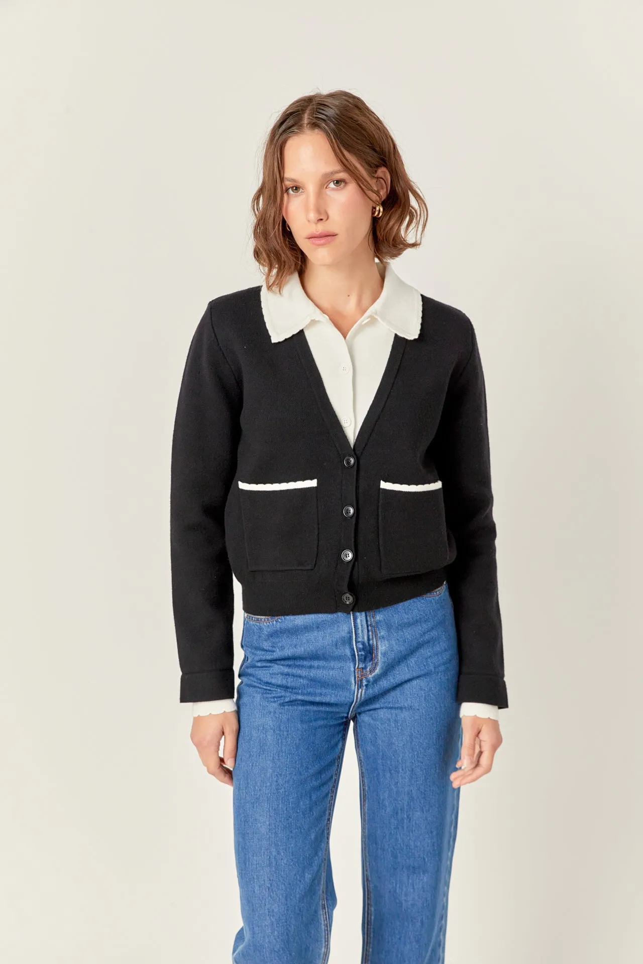 Scallop Varsity Cardigan