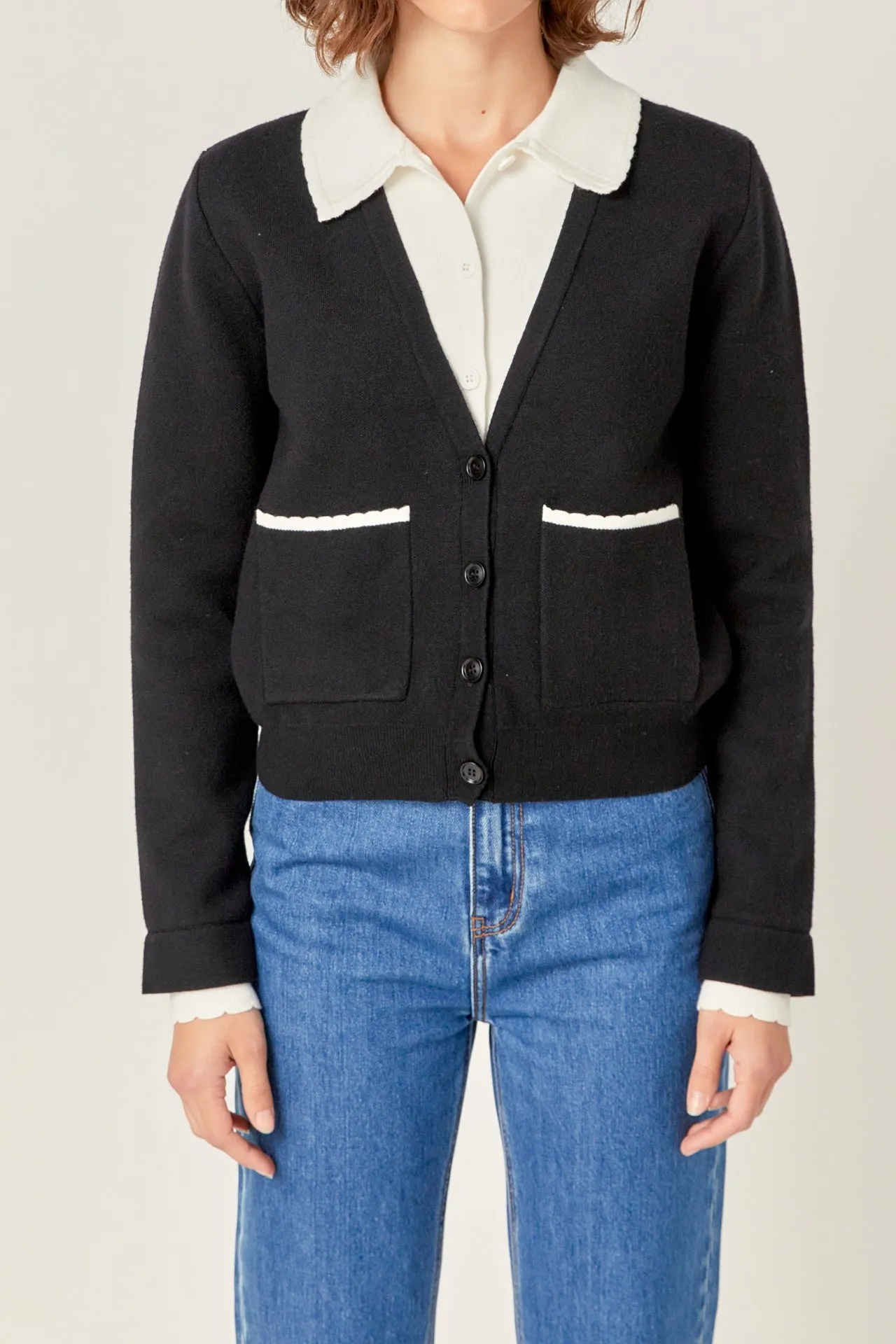 Scallop Varsity Cardigan