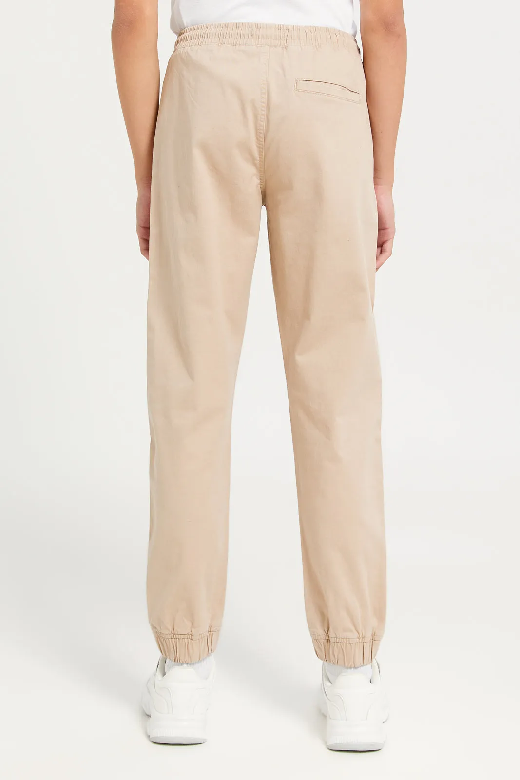 Senior Boys Beige Pull On Table Joggers