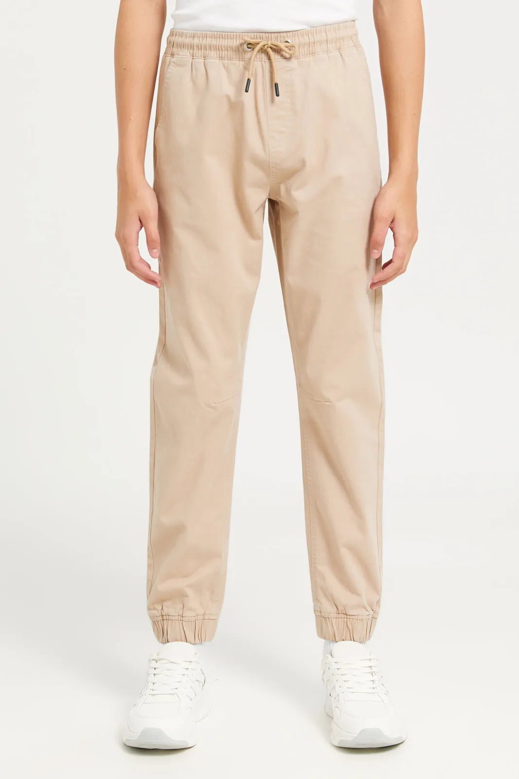 Senior Boys Beige Pull On Table Joggers