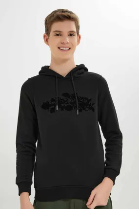 Senior Boys Black Print Sweatshirt