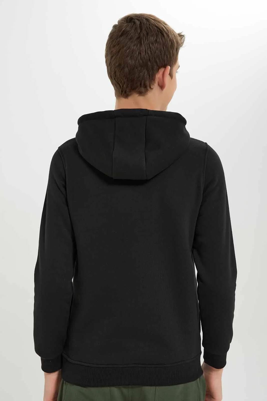 Senior Boys Black Print Sweatshirt