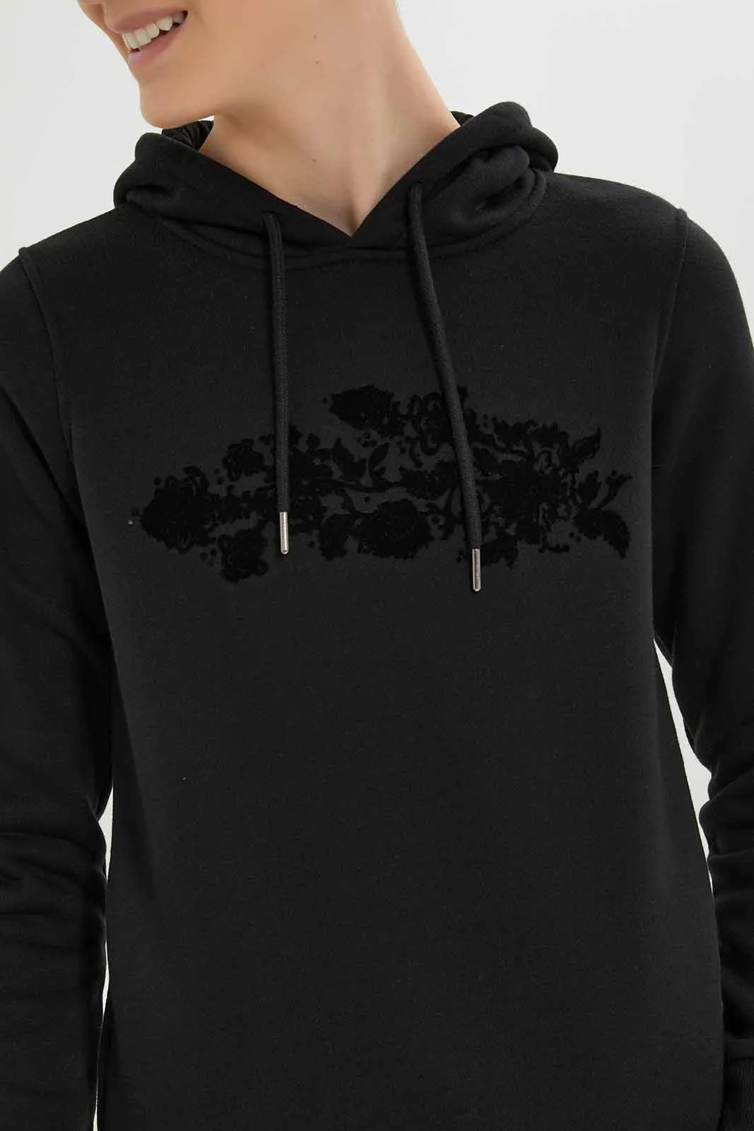 Senior Boys Black Print Sweatshirt