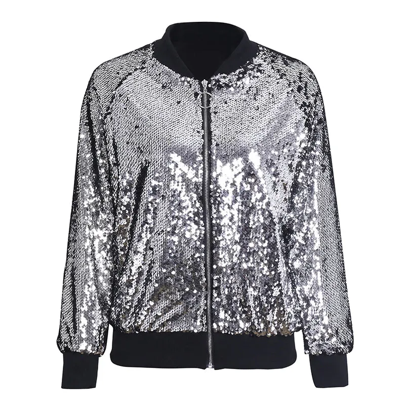 Sequin Bomber Jacket