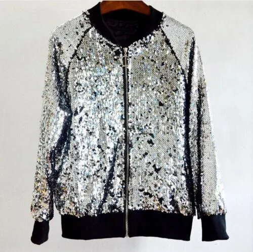 Sequin Bomber Jacket