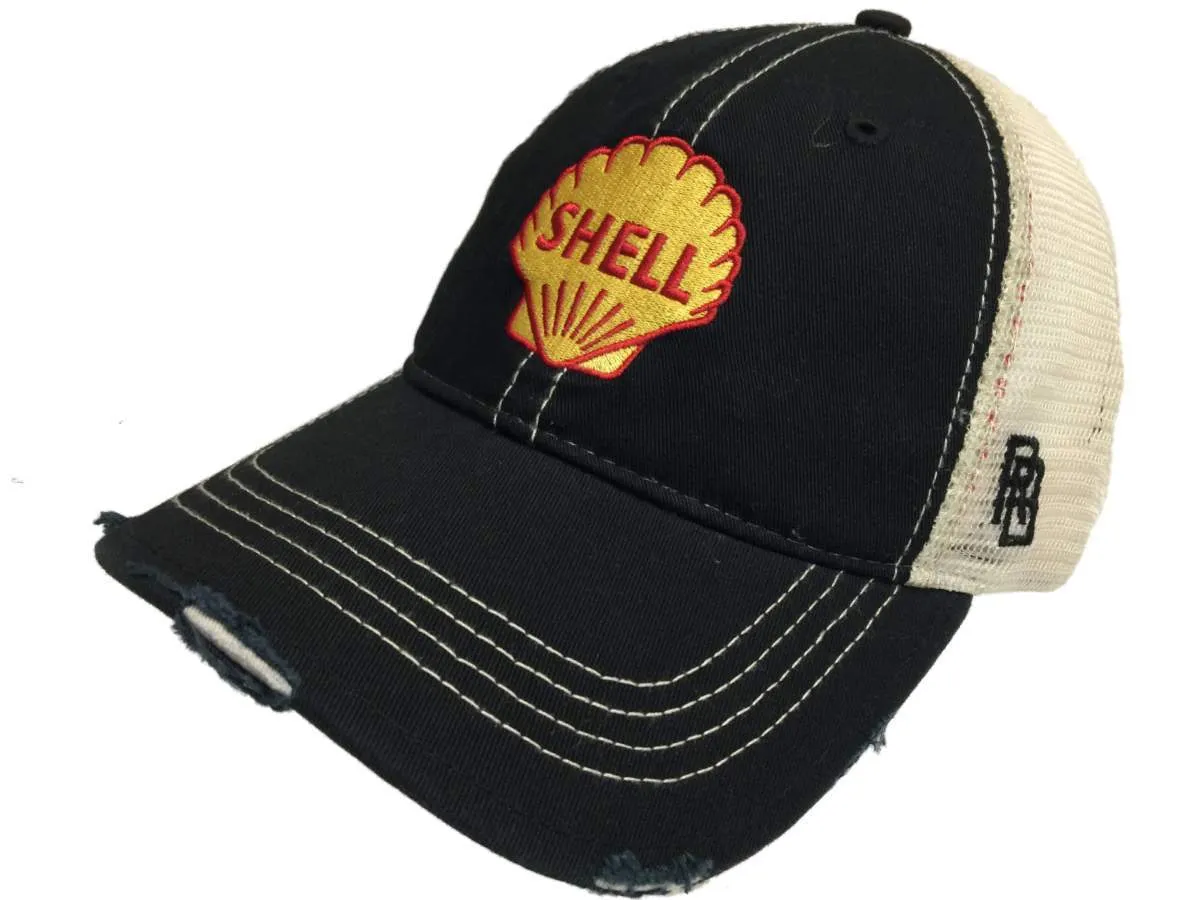 Shell Gas Station Gasoline Retro Brand Mesh Adjustable Snapback Trucker Hat Cap