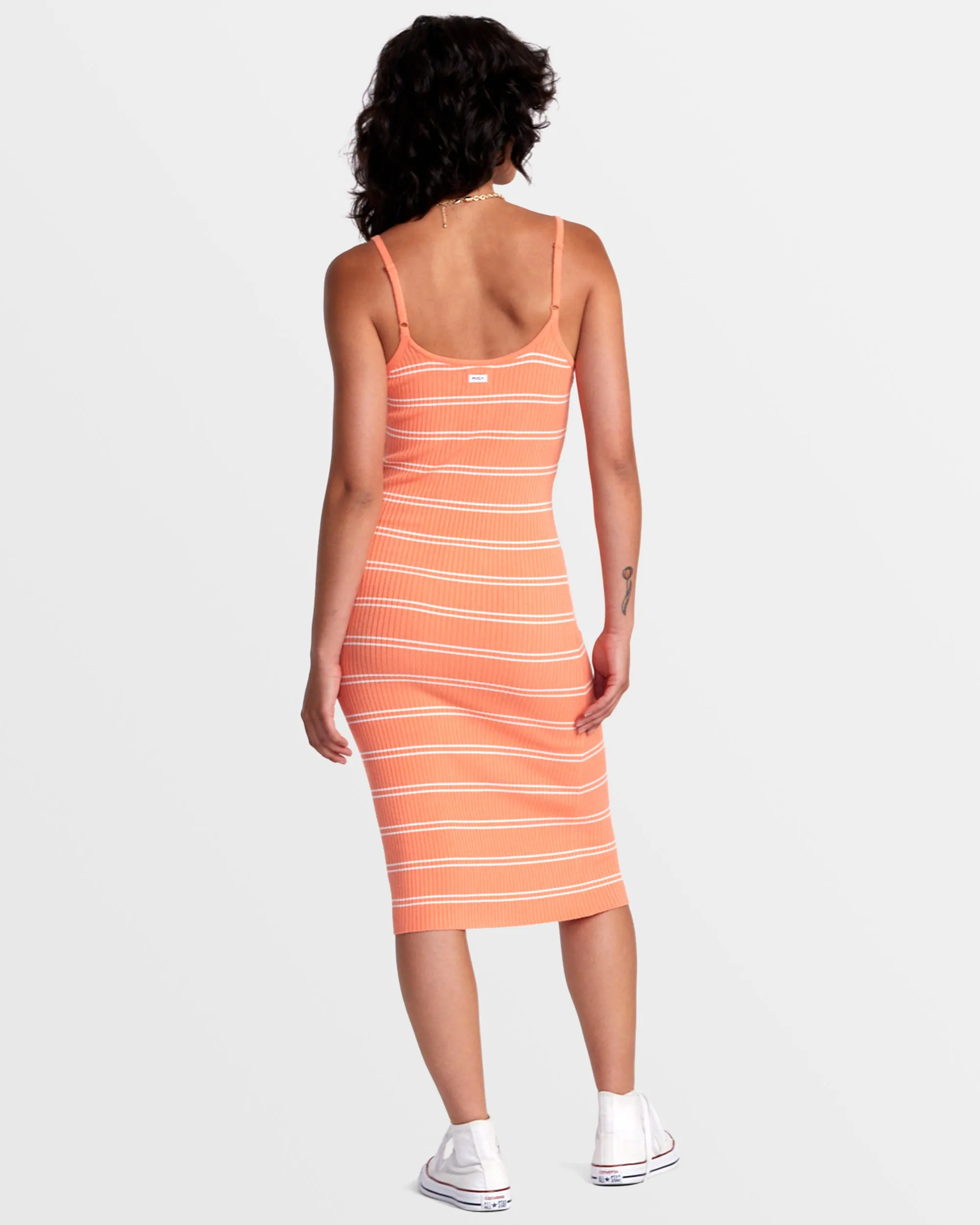 Silhouette Bodycon Midi Dress - Fusion Coral