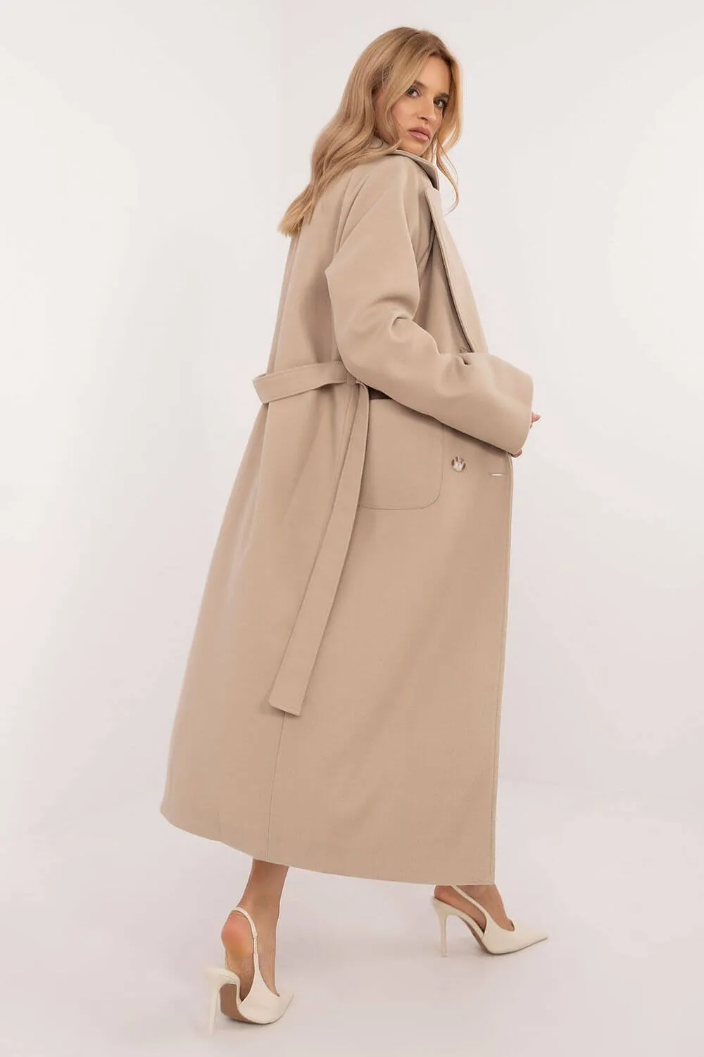 Sophisticated Layers: Women's Long Wool Blend Coat