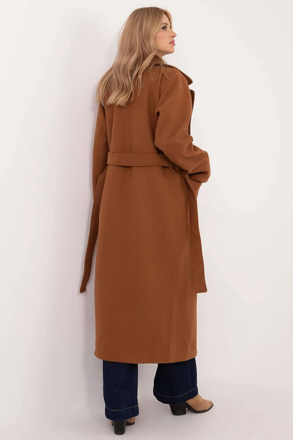 Sophisticated Layers: Women's Long Wool Blend Coat