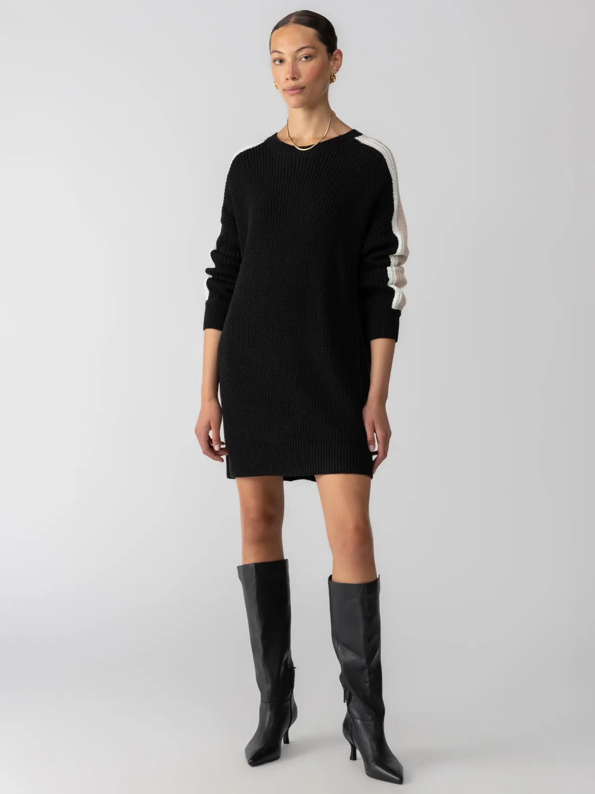 Speedway Sweater Dress Black Milk Toasted Almond