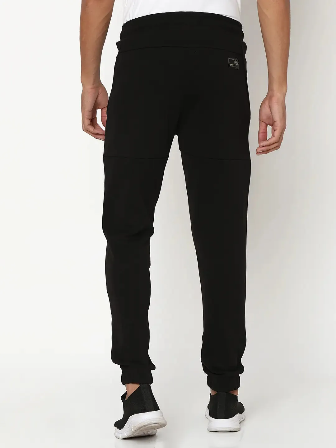 Spykar Men Black Blended Joggers Fit Plain Casual Joggers