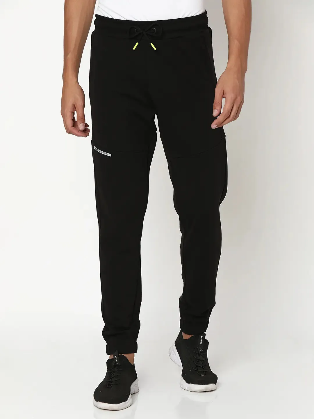 Spykar Men Black Blended Joggers Fit Plain Casual Joggers