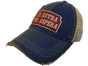 State of Kansas Motto "Ad Astra Per Aspera" Retro Brand Vintage Mesh Adj Hat Cap