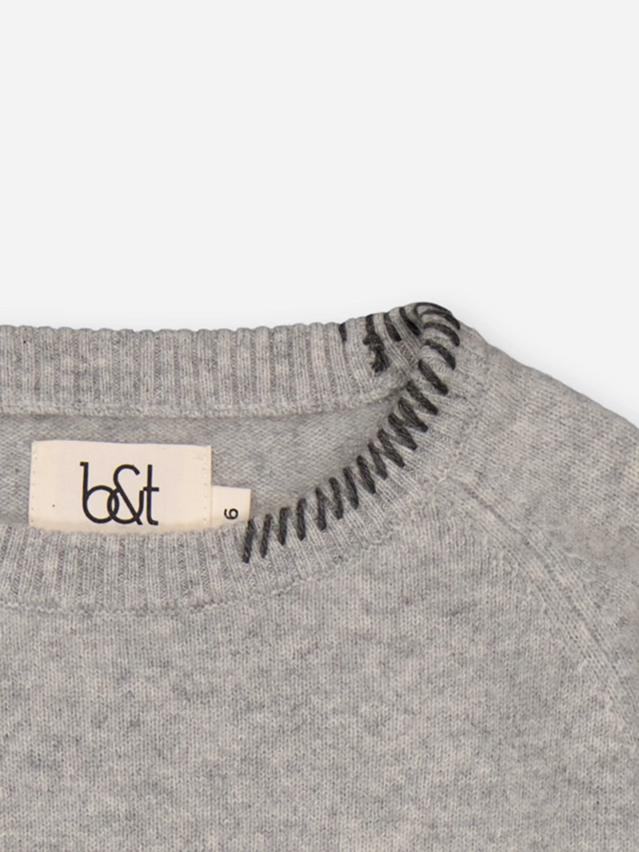 SWEATER DRESS EMBROIDERED GREY