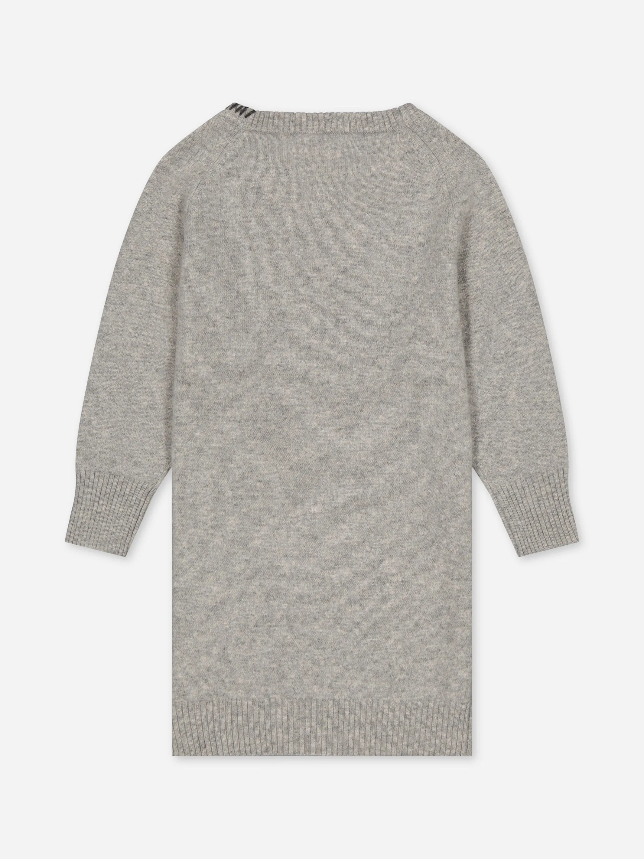 SWEATER DRESS EMBROIDERED GREY