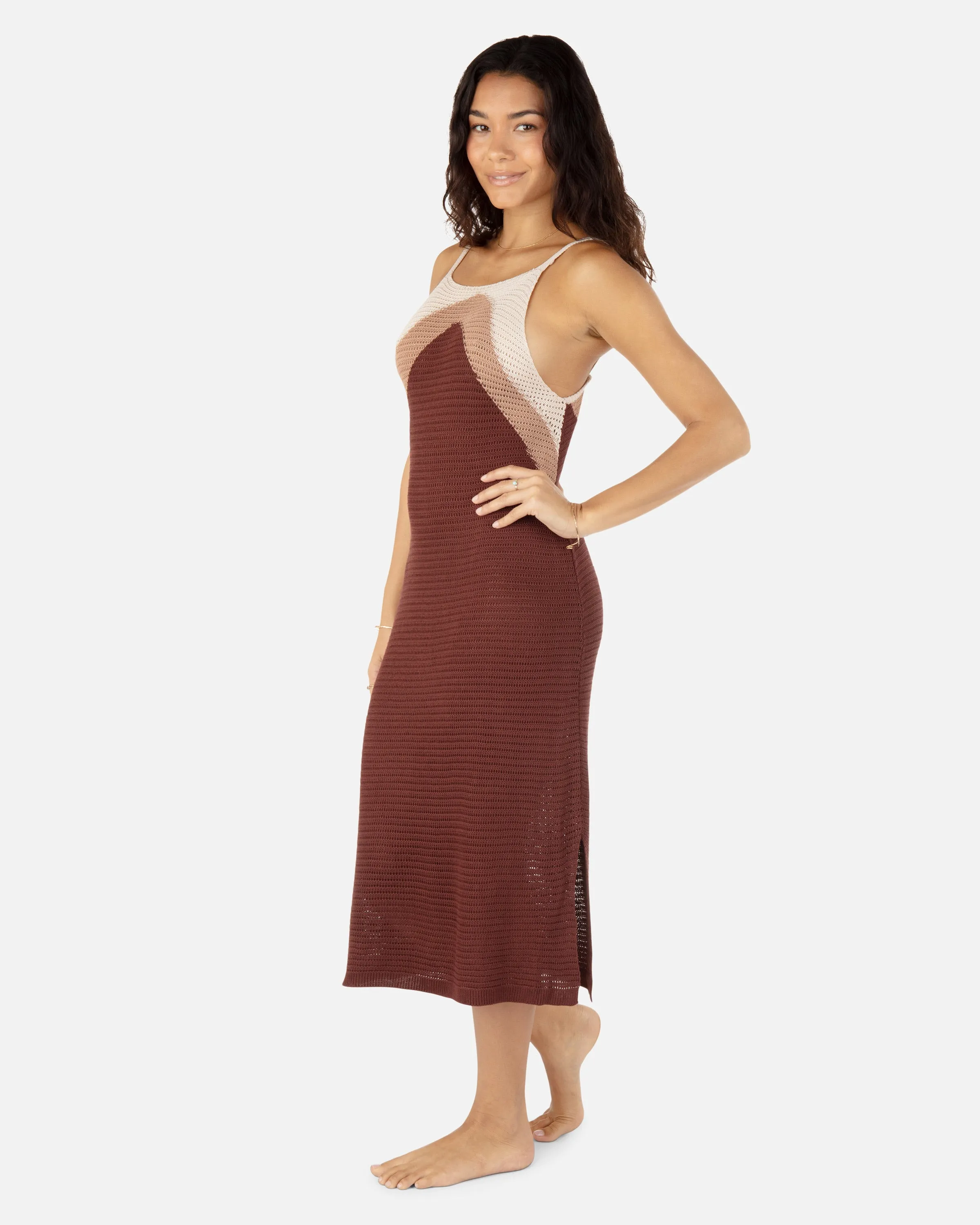 Sweater Knit Halter Midi Dress