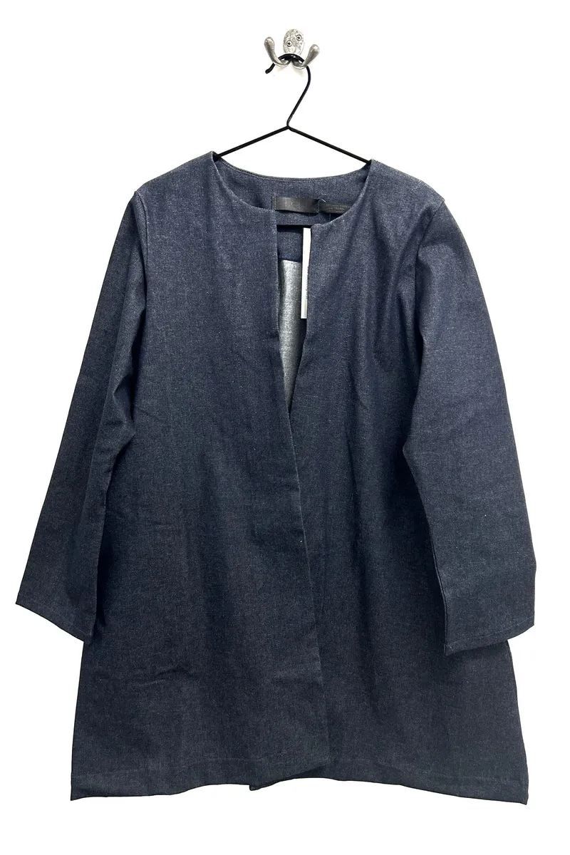 Swing - Dark Organic Denim Coat No Bows