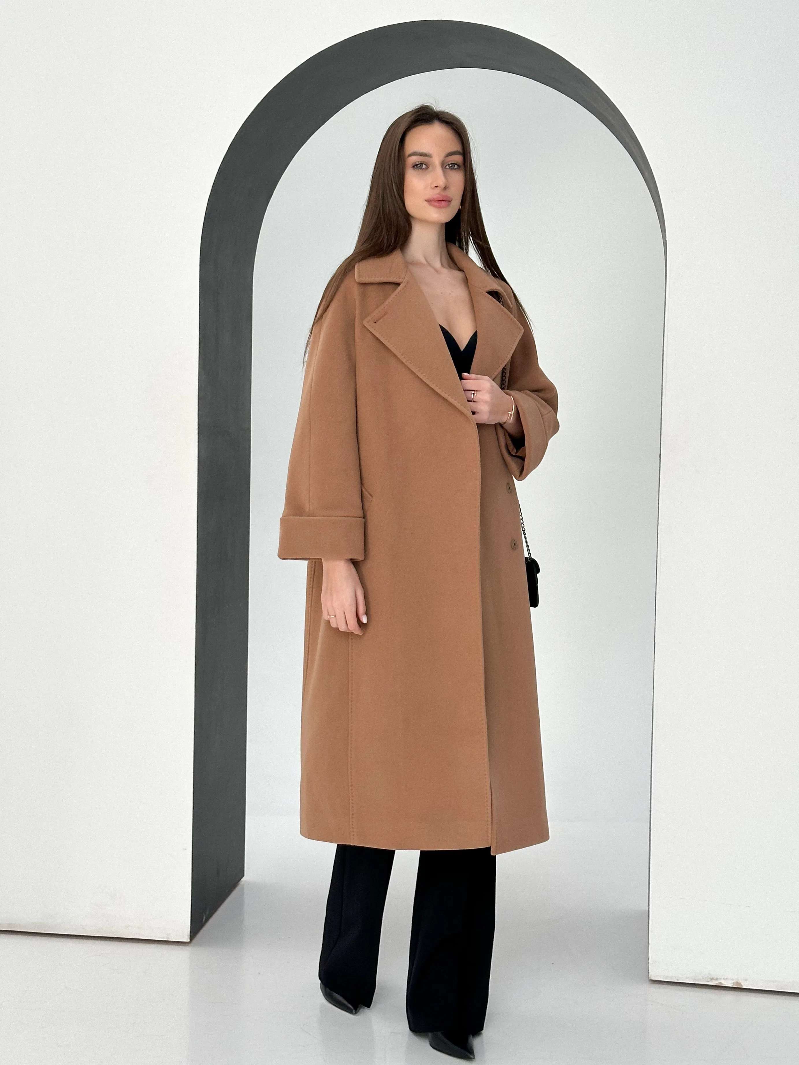 Tailored Cashmere Wool Blend Coat