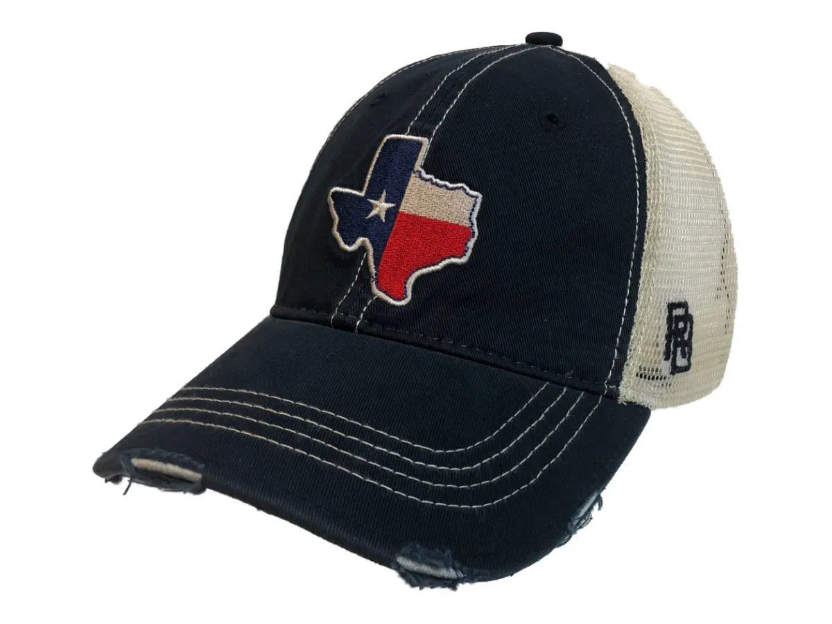 Texas State Flag Retro Brand Vintage Mesh Adjustable Snapback Trucker Hat Cap