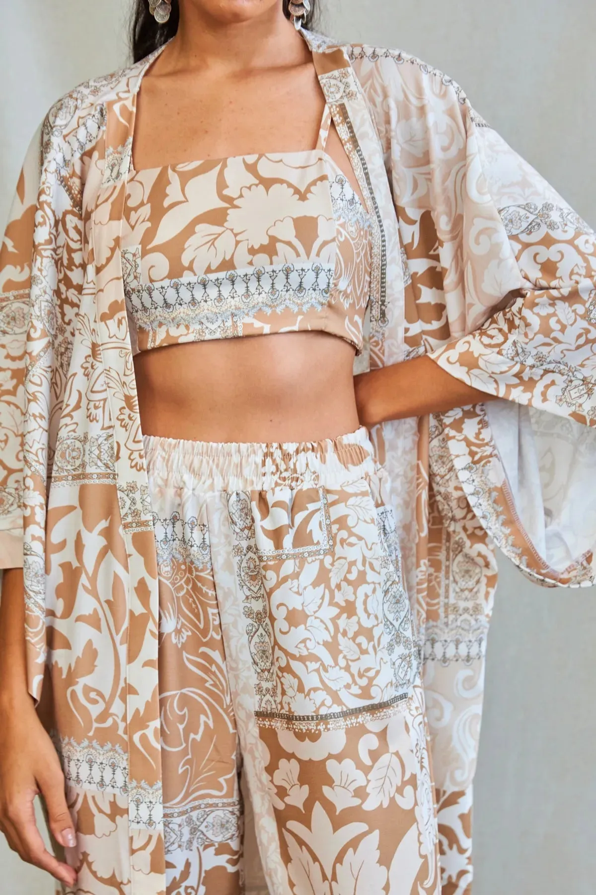 The Champ Clothing Kimono 3 Piece Bottom-Top Set