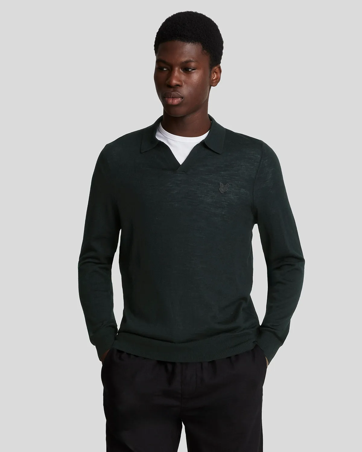 Tonal Eagle Merino Collared Jumper