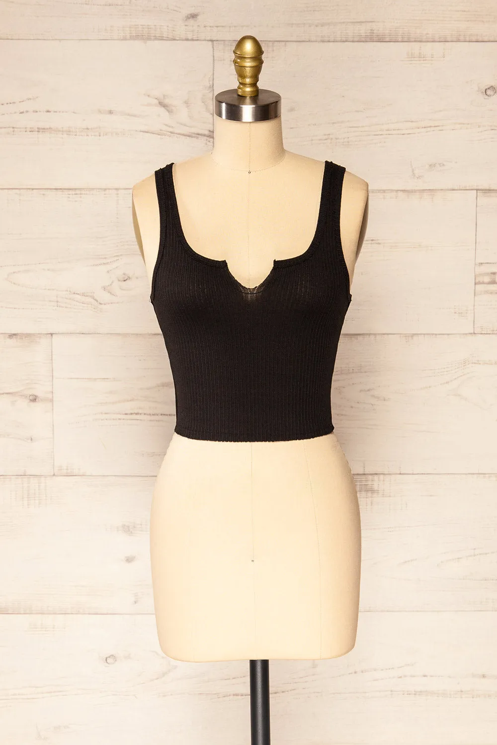 Tseri Black | Cropped Large Straps Tank Top