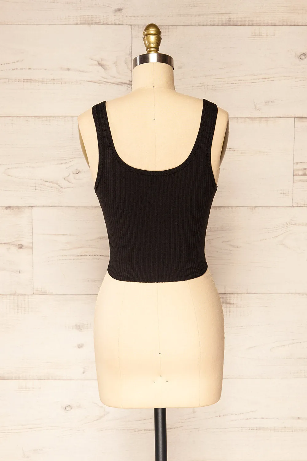 Tseri Black | Cropped Large Straps Tank Top