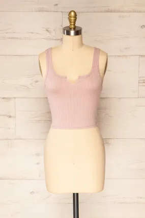 Tseri Pink | Cropped Large Straps Tank Top