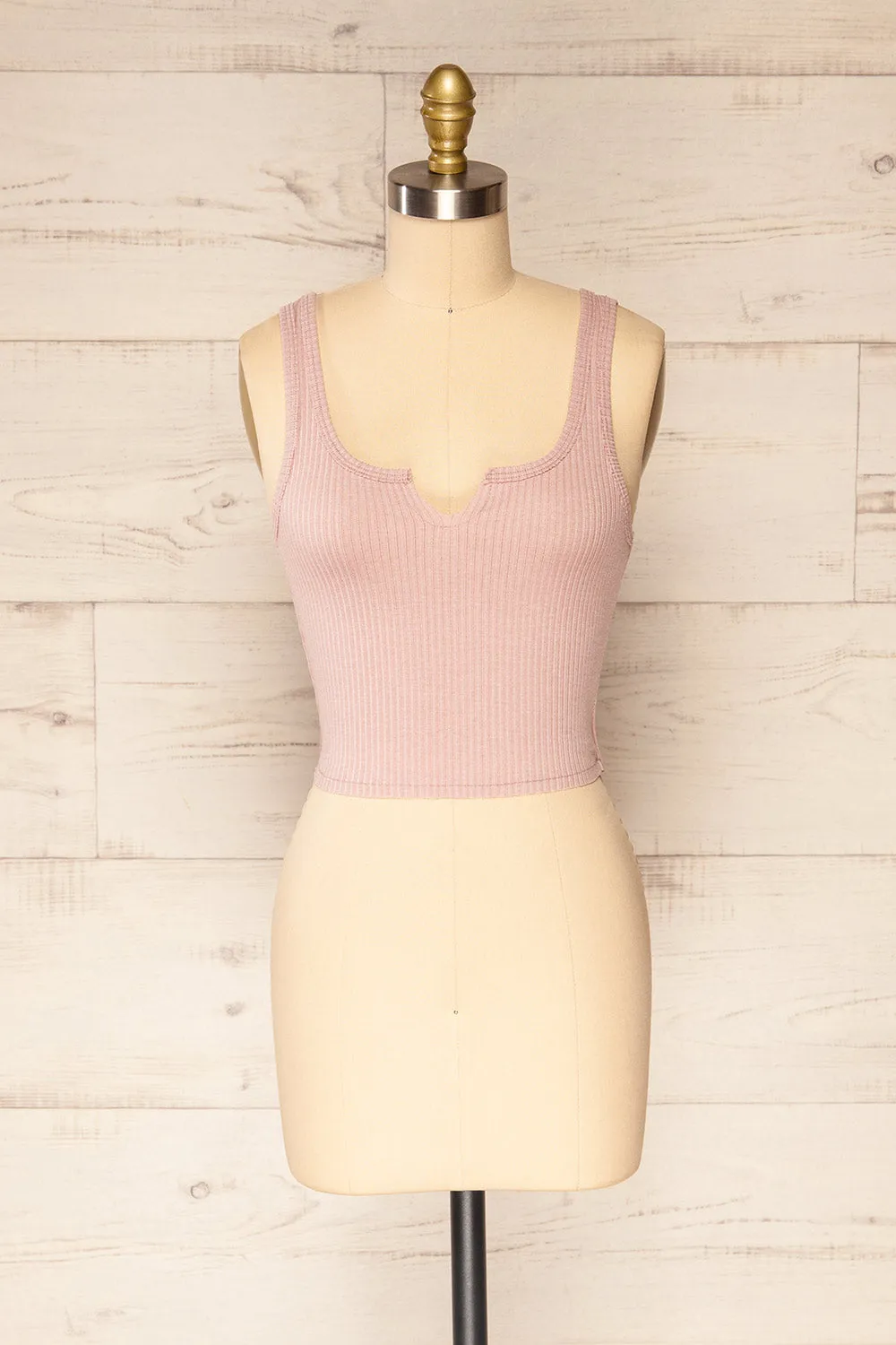 Tseri Pink | Cropped Large Straps Tank Top