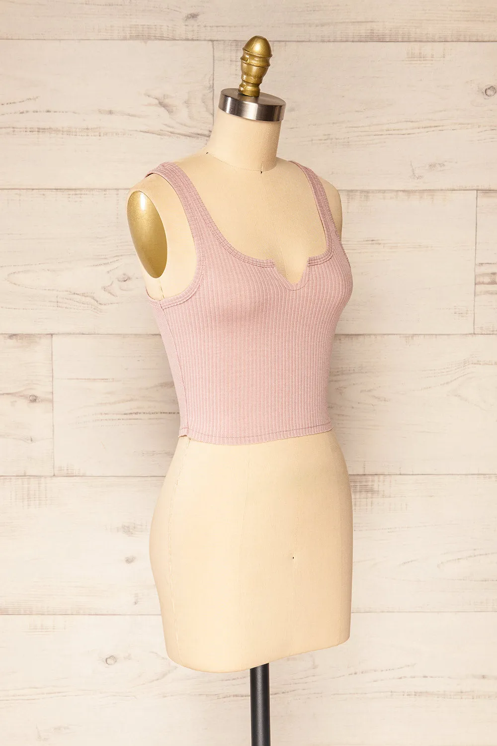 Tseri Pink | Cropped Large Straps Tank Top