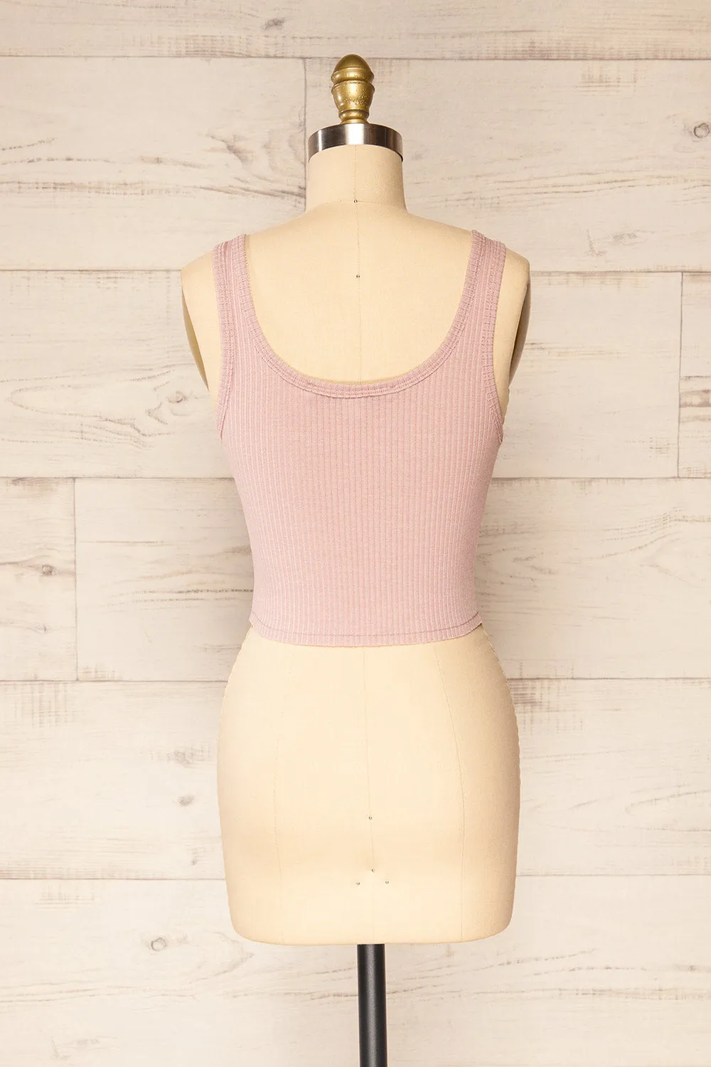 Tseri Pink | Cropped Large Straps Tank Top