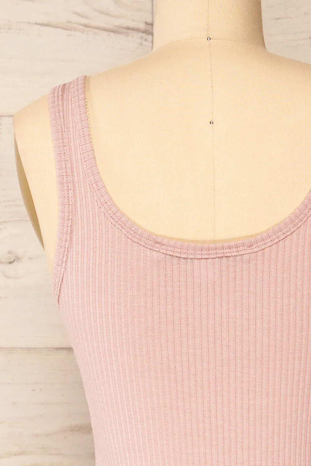 Tseri Pink | Cropped Large Straps Tank Top