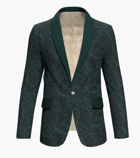 Tuxedo Green Patterned Jacquard,(Evening Wear Ceremony Book) Style No J39134/200)