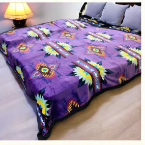 Twin Size Native Design Blanket (Purple)