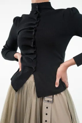 Twist & Pleat Black Top