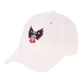 United States USA Eagle Fourth of July Zephyr White Adj Strapback Slouch Hat Cap