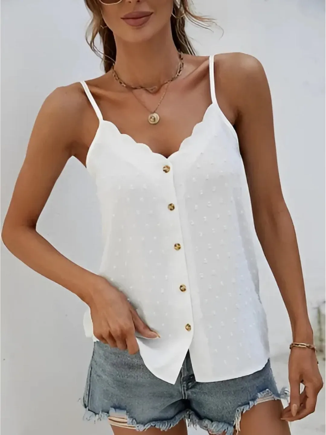 Versatile V-Neck Camisole and Spaghetti Strap Tank Tops