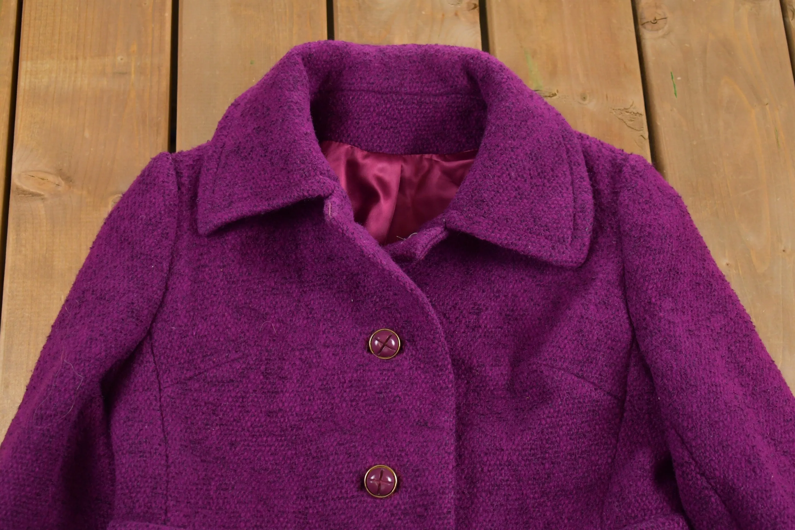 Vintage 1980s Bromleigh Wool Over Coat