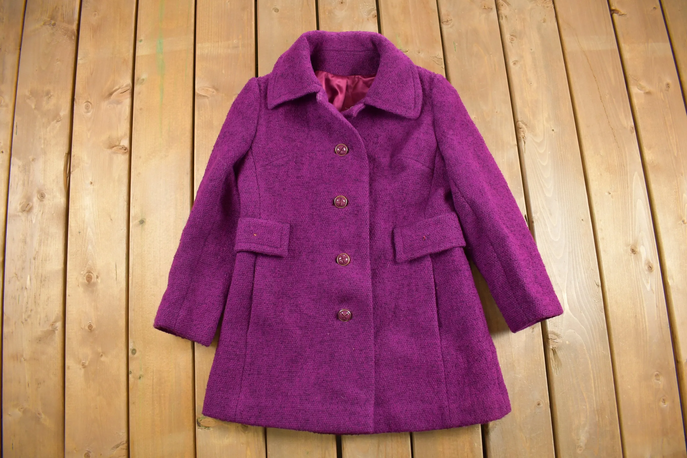 Vintage 1980s Bromleigh Wool Over Coat