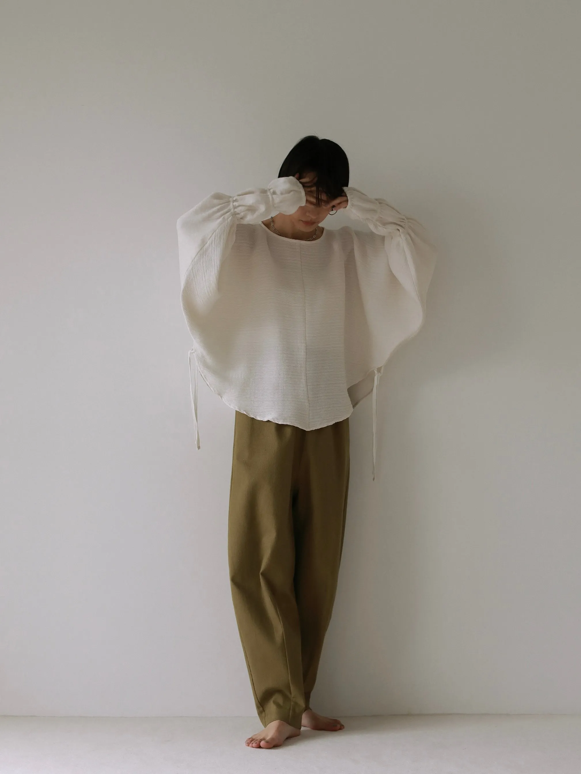 WAIST PLEATS COCOON PANTS