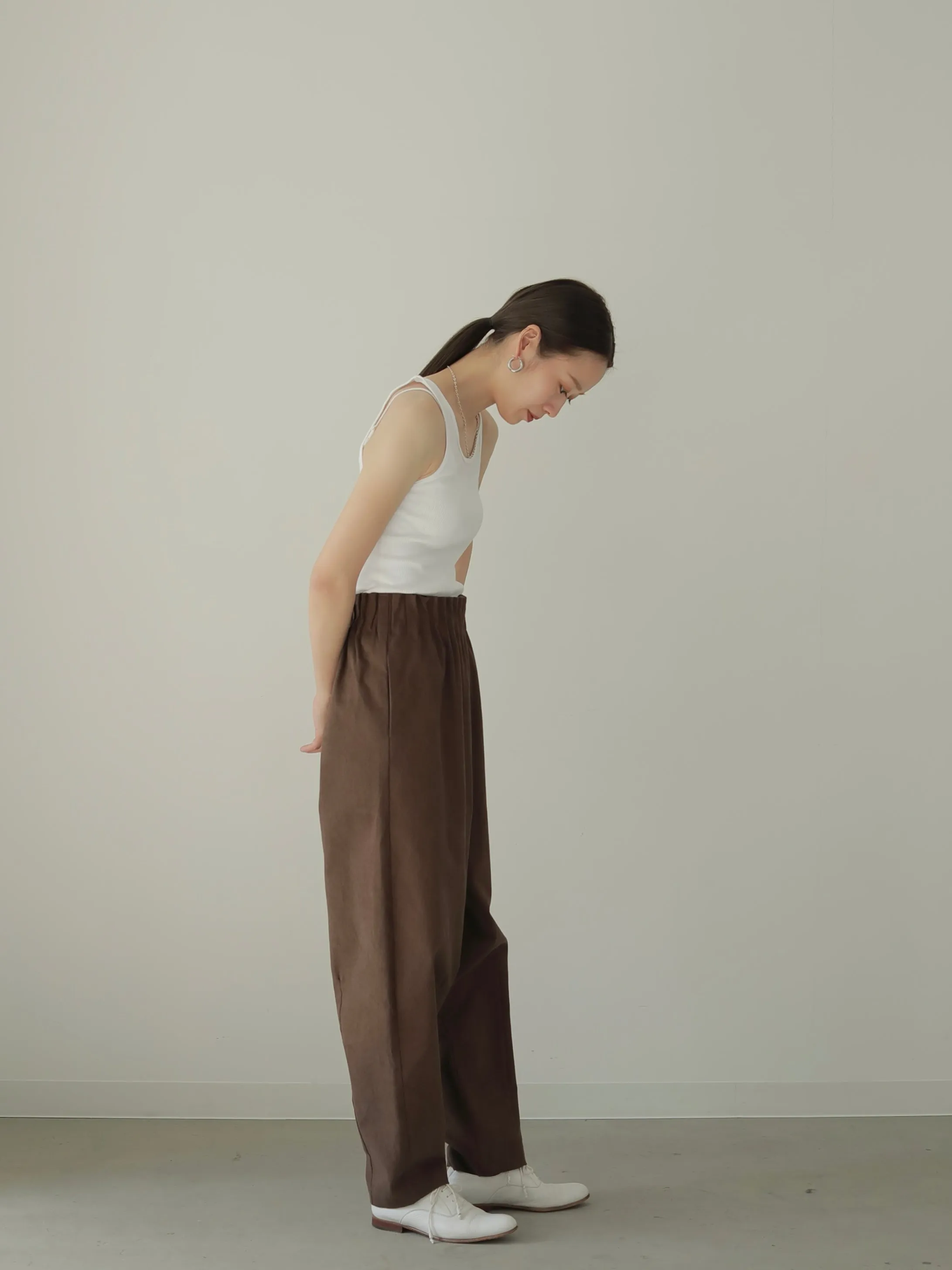 WAIST PLEATS COCOON PANTS